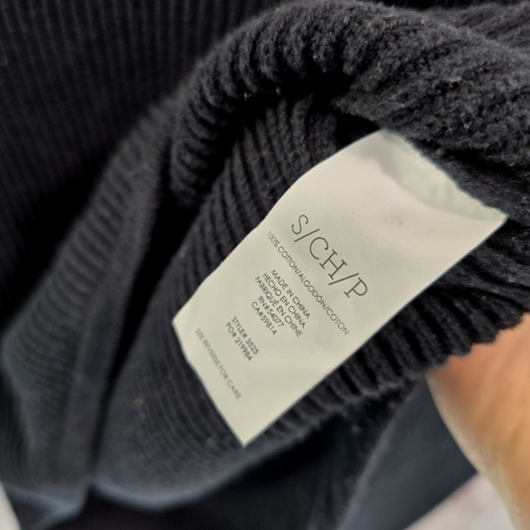 Cabi Sweater Womens Small Black Cropped Ribbed Prep Pullover Cotton Lightweight - Picture 8 of 9